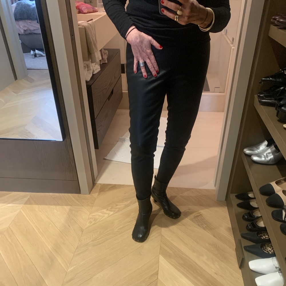 Theory Black Leather Leggings